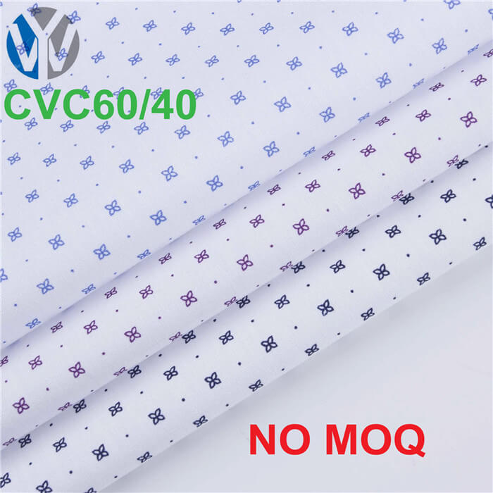 CVC poplin print shirt dress fabric 6009 1