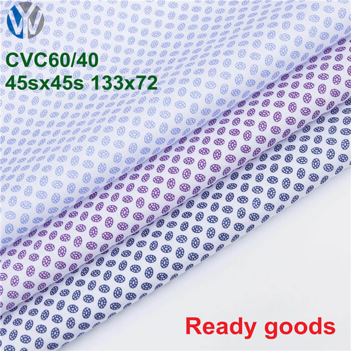 CVC poplin print shirt dress fabric 6012 1