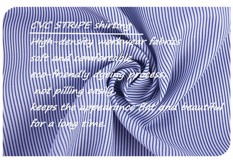 Cotton poly twill stripe shirt fabric 1015 10