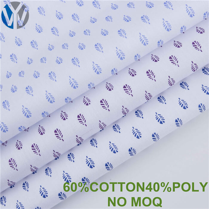 CVC poplin print shirt dress fabric 6010 1